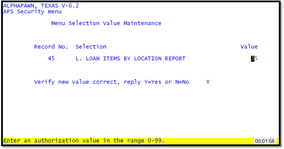 Security Table Maintenance